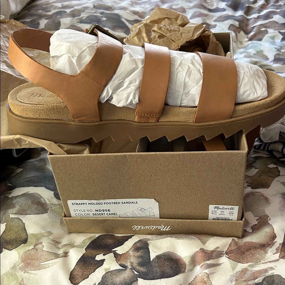 Madewell Desert Camel Strappy Sandals